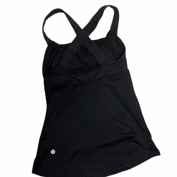 LULULEMON Black Cross-Back side-slit Tank - Picture 2 of 5